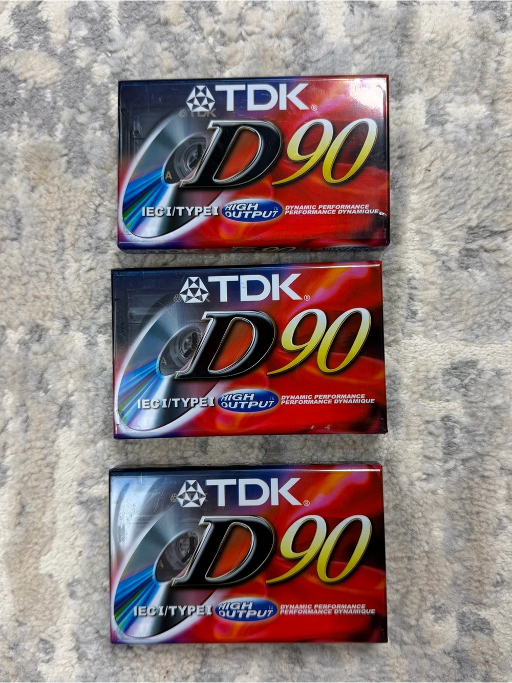 NEW 3 pack TDK D90 IEC I/Type I High Dynamic Performance Audio Cassette Tape